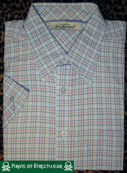 Ben Sherman short sleeve shirt, size XL, ice blue with black, blue and ...