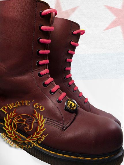 Skinhead crimson boot laces for Dr Martens