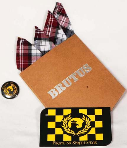 Brutus Burgundy/Yellow/Navy Tartan handkerchief